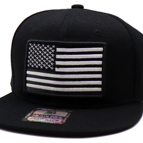 USA Headlines Flag Snapback Hat - Picture 2 of 7
